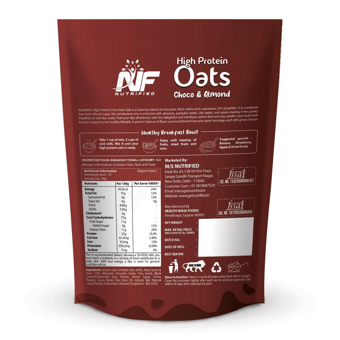 Nutrified High Protein Oats - Chocolate
