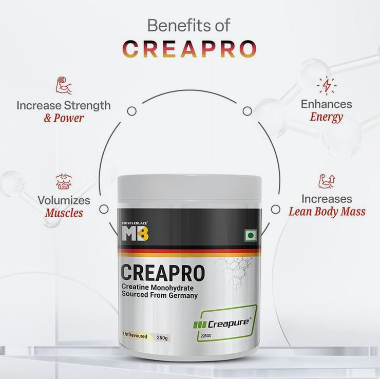 MuscleBlaze CreaPRO Creatine with Creapure® Powder from Germany | 250g