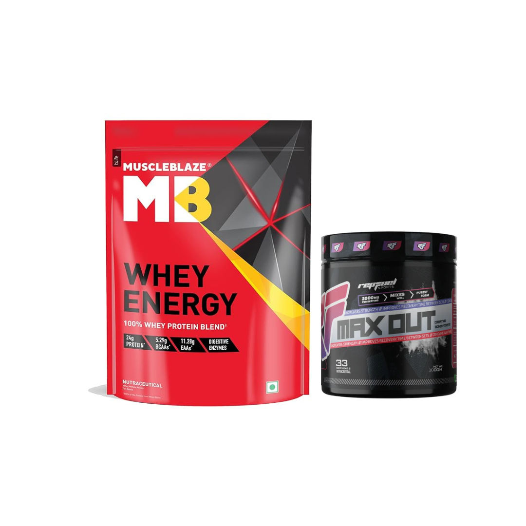 Muscleblaze Whey Energy 2kg (Chocolate)And Repfuel Creatine 100g (Unflavoured) Combo